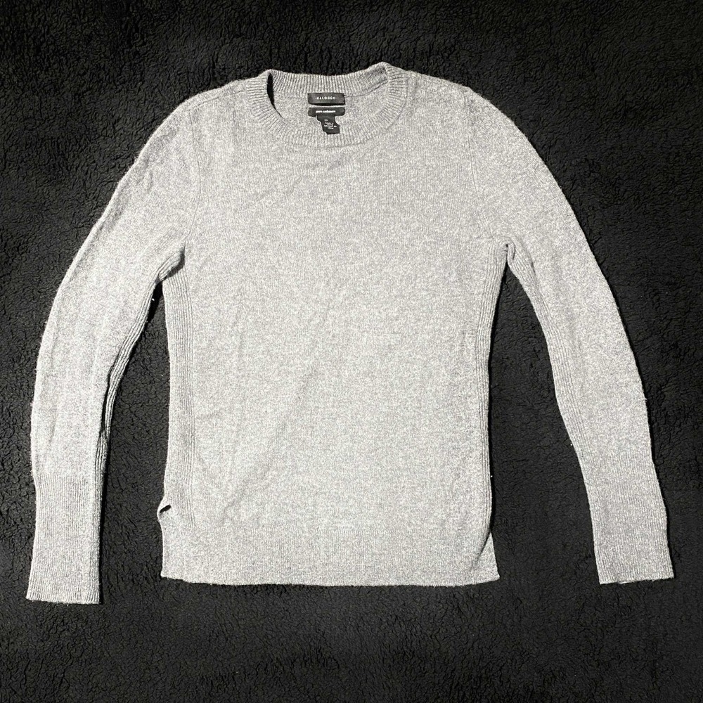 Halogen Women's XS 100% Cashmere‎ Gray Long Sleeve Crew Neck Sweater